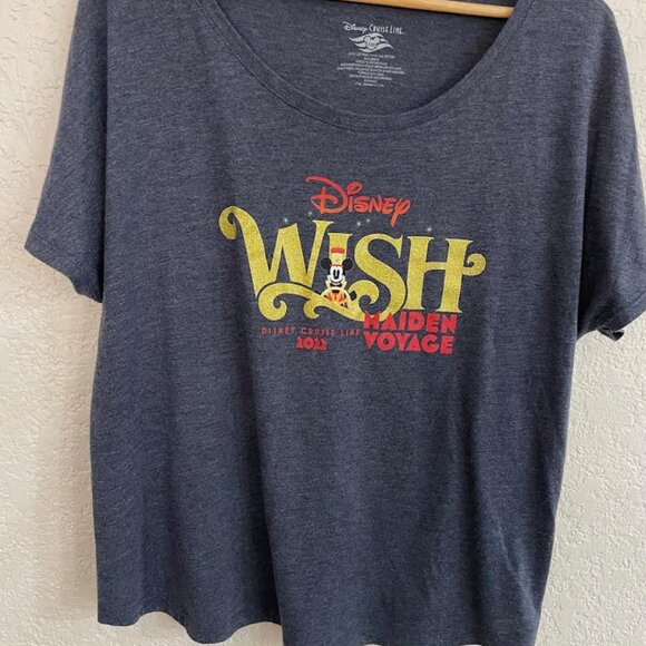 Disney Cruise Line "Disney Wish" Maiden Voyage 2022 T-Shirt - Picture 2 of 4